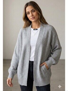 BTFBM Open Front Cardigan Sweater Gray Size M